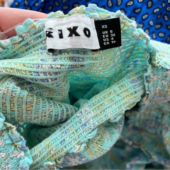 Rixo Kendall Maxi Dress XS Floral Print Sleeveless Ruffle Smock - Picture 11 of 11